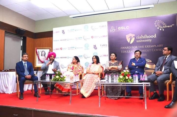 On the panel at Edvent, where Rishihood University’s award for exemplary eduleaders was given